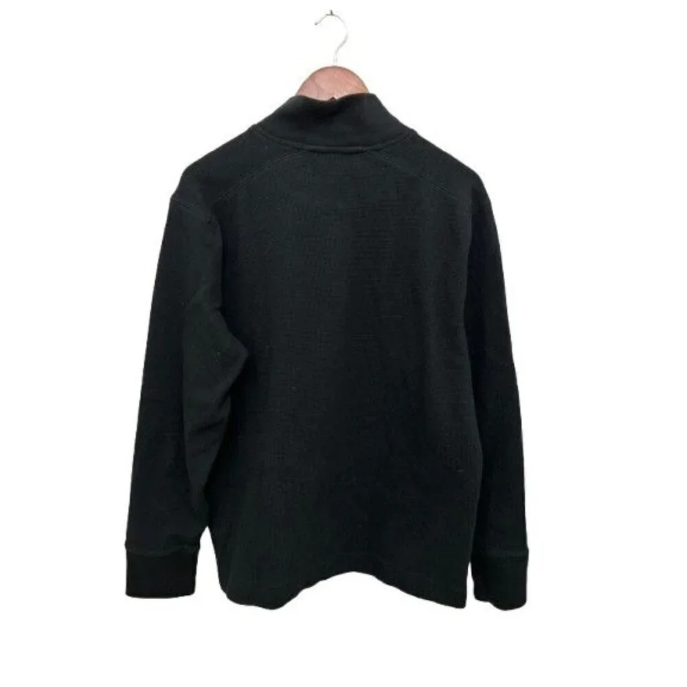 Banana Republic Cotton Waffle Henley Sweater Black Size Large